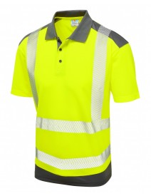 Leo Peppercombe Coolviz Plus Polo Shirt Yellow/Grey